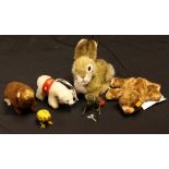 Toys and Juvenalia - Steiff bunny rabbit, polar bear, cosy friend bear, a German clockwork bear,