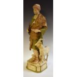 A Royal Dux figure, of a goatherder,