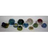 Caithness glass paperweights including Cauldron Aqua, etc; others, millefiori,