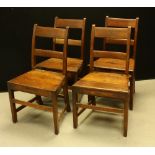 A set of four early 19th century Provincial elm bar back dining chairs, East Anglia, c.