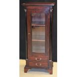 A Continental hardwood pier vitrine,