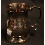 A modern silver baluster mug, Francis Howard, Sheffield 1984, presentation inscription,