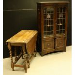 An oak lead-glazed bookcase, c.