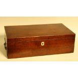 A George III mahogany writing box, fitted interior,