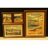 A set of four tile pictures,