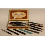 Pens - a Sheaffer's fountain pen, 14ct gold nib; a Parker,