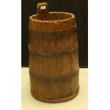 A 19th century coopered oak butter churn,