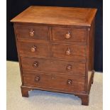 A '19th century' mahogany chest/commode, of small proportions,