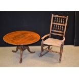 A farmhouse oak and elm rocking chair,