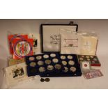 Coins - silver commemorative coin collection; Royal Mint collections;
