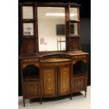 A Victorian rosewood and marquetry parlour cabinet,