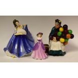 A Royal Doulton figure Elaine HN2791; others The Old Balloon seller HN1315;