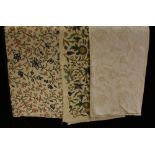 Textiles - a crewelwork bed cover;
