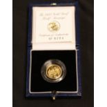 A 1998 gold proof half sovereign (boxed)