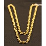 An Italian 9ct gold rope twist chain necklace, import marks, Birmingham 1990, 11.