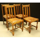 A set of four oak dining chairs, c.