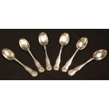 A set of six silver teaspoons,