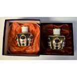 Royal Crown Derby - a pair of 1128 Imari mallet vases, both first quality,