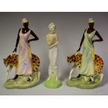 Royal Doulton Art Deco style figures, Charlotte, HN3812 x 2,