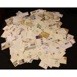 Stamps - fdc's and commercial mail in a large box