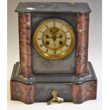 A Victorian belge noir mantel clock,