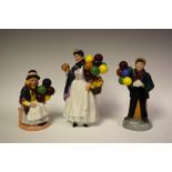 Royal Doulton figures - Balloon Boy, HN 2934; others Balloon Girl, HN 2818; Biddy Penny Farthing,