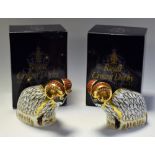 A Royal Crown Derby paperweight, Derby County Ram, exclusive 1999 edition, gold stopper,
