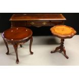 A mahogany side table; a similar occasional table;