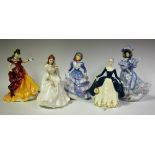 Royal Doulton figures - Flowers of Love; Forget me Nots, HN 3700; others,