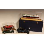 A model Seatruck ferry, cased, boxed; a model Mercedes 500K Special roadster, cased; others,