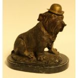 A novelty brown patinated bronze of a British bulldog