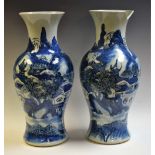 A pair of large Chinese baluster vases,
