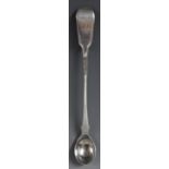 A late 19th century Colonial Canadian silver Fiddle pattern condiment spoon, 14cm long,