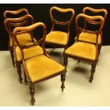 A set of six Victorian mahogany balloon back dining chairs (6)