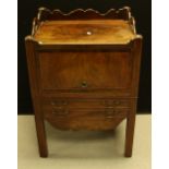 A 'George III' mahogany 'tray-top' commode, 82.