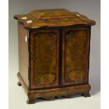 A 19th century kingwood-crossbanded burr walnut table cabinet, c.