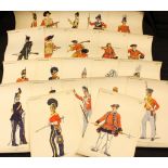 Military history - British military uniforms - collection of 22 Regimental images,