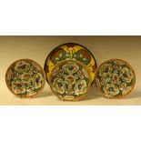 A set of three Makkum painted plates;