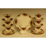 A Royal Albert Old Country Roses pattern part tea set, comprising six cups, saucers and side plates,