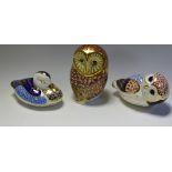 Ceramics - a Royal Crown Derby paperweight Little Owl; others, barn owl,