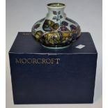 A Moorcroft Blackberries pattern ovoid squat vase,