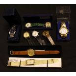 Watches - a Bulova quartz G74A dress watch, gold plated case,