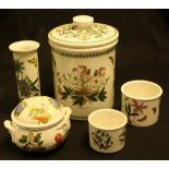 Ceramics - a Portmeirion The Botanic Garden pattern bread crock/bin and cover; others,