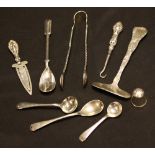 Silver - a William IV silver condiment spoon, Birmingham 1833,Taylor & Penny; others, salt spoons,