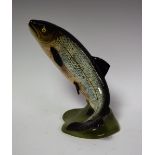 A Beswick model of a leaping salmon, naturalistically painted, pattern number 2066, 21cm high,