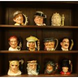 Royal Doulton Character Jugs - Mae West, Neptune, Rip Van Winkle, Queen Victoria, W C Fields,