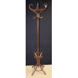 A 20th century bentwood coat stand,