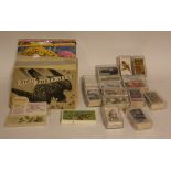 Cigarette Cards - 28 sets of cigarette and trade cards in small box