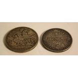 Coins - a Victorian 1890 crown;