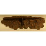 An unusual wall shelf, burr wood,